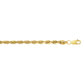 10K Gold 4.0mm Diamond Cut Lite Rope Chain