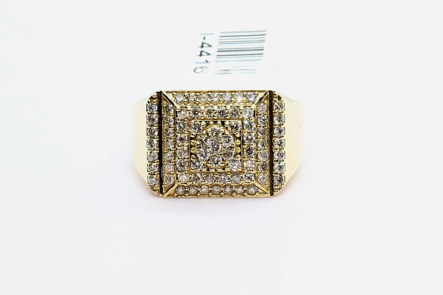 10k Yellow Gold Square Cluster Ring