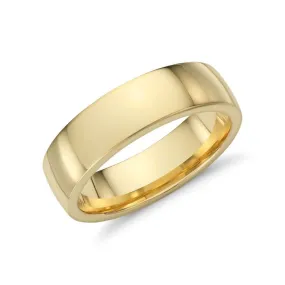 14K YELLOW GOLD 6MM COMFORT FIT WEDDING BAND, SZ 10