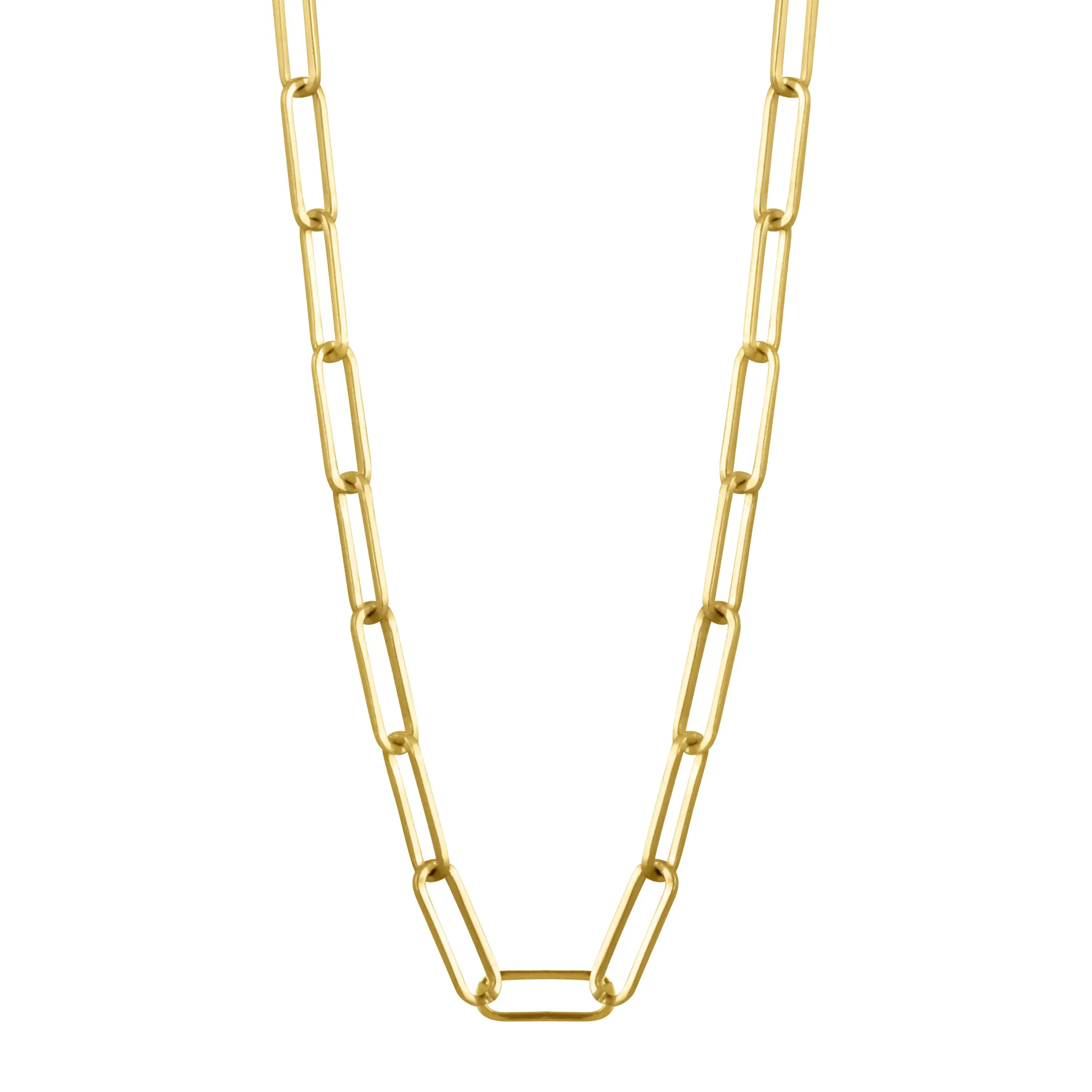 18k Gold Paperclip Necklace