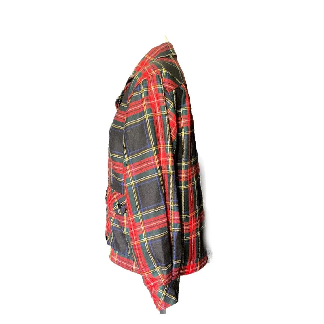 1960s Red Plaid Wool Bomber Jacket by Gloria Gelb. Fall Fashion Trend Vintage Style. Sustainable Clothing.