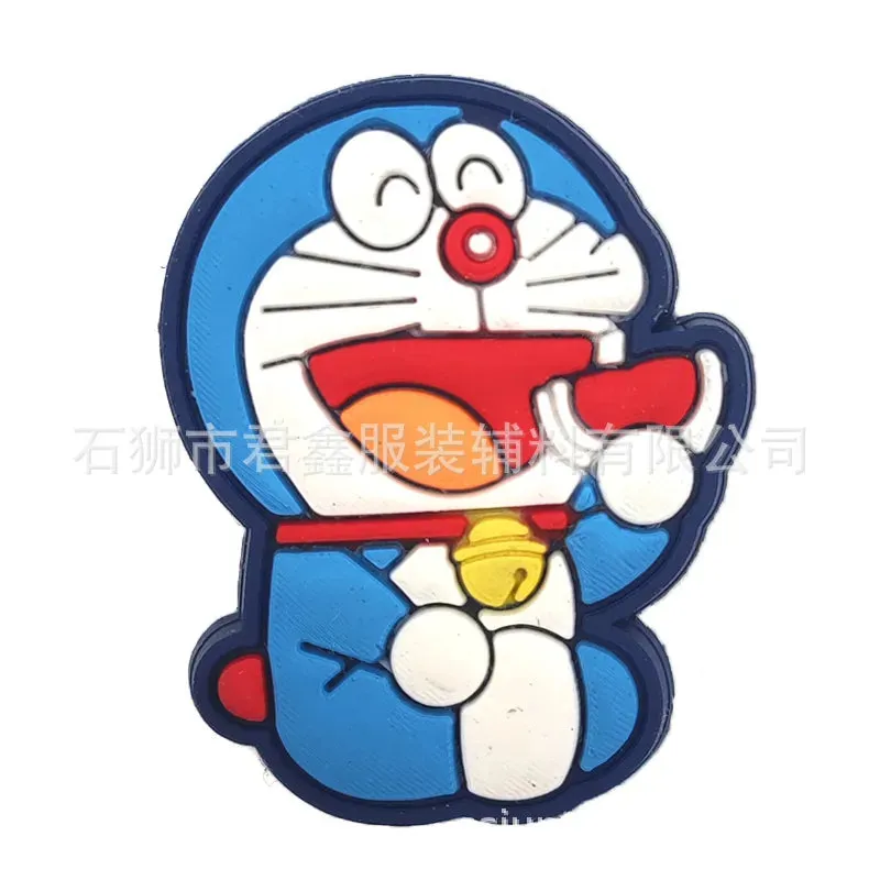 1pcs Single Sale Doraemon Cartoon Shoe Buckle Detachable Sneakers Croc Charms Accessories Decoration