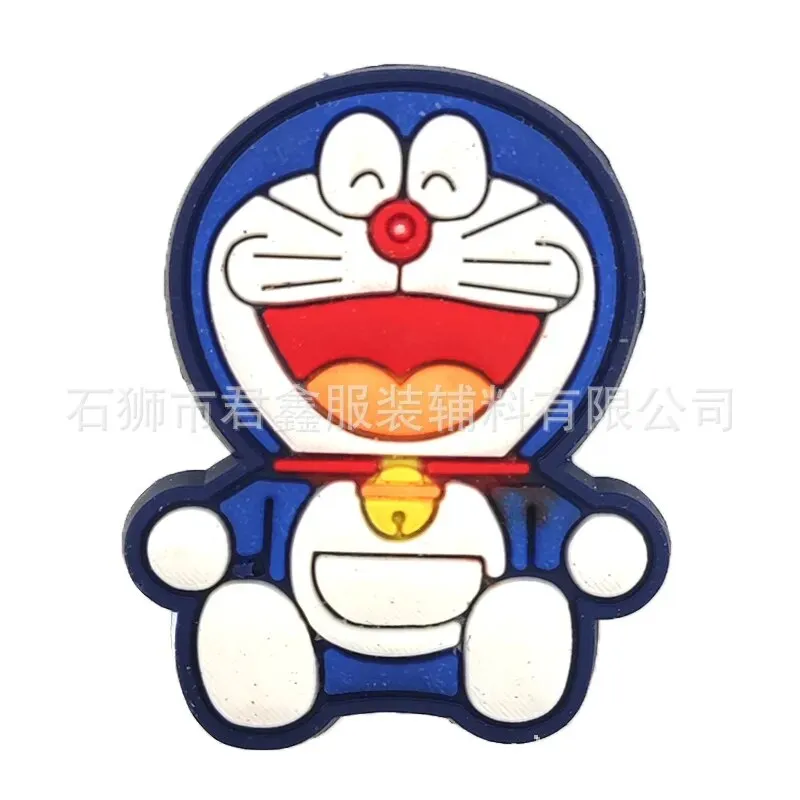 1pcs Single Sale Doraemon Cartoon Shoe Buckle Detachable Sneakers Croc Charms Accessories Decoration