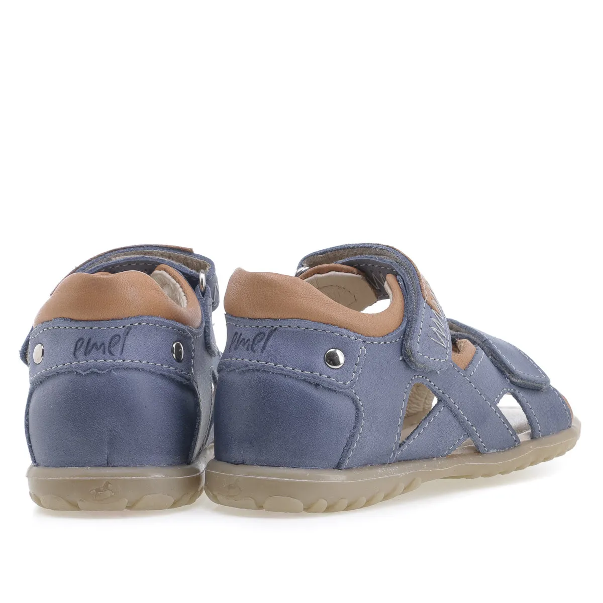 (2086-22) Emel blue velcro Sandals