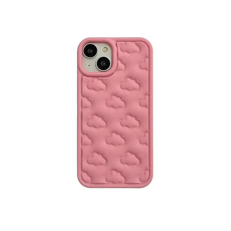 3D Clouds Cute Soft Cover Phone Case for iPhone 15 Pro Max, 11-14 Pro Max