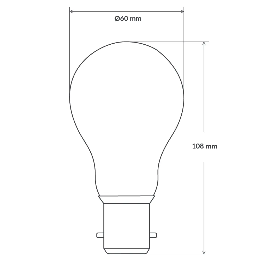 8W 12-24 Volt AC/DC GLS LED Bulb B22 Clear in Warm White