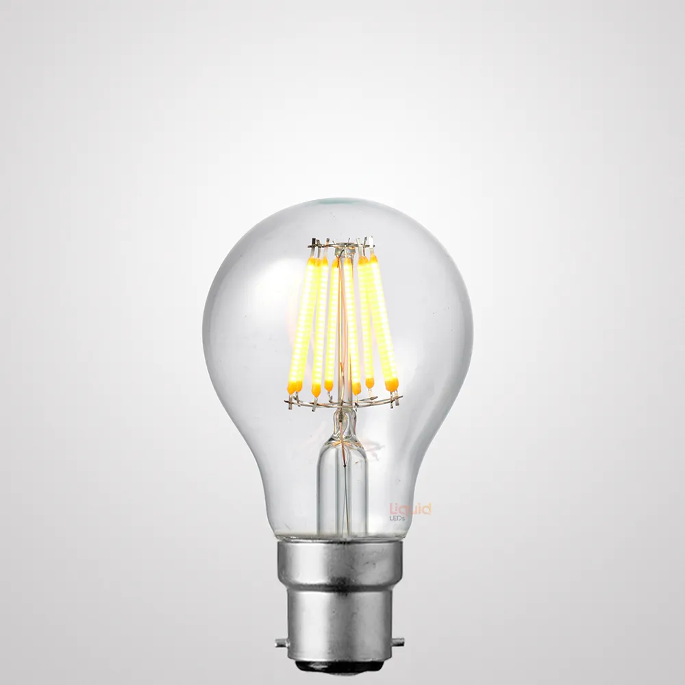 8W 12-24 Volt AC/DC GLS LED Bulb B22 Clear in Warm White