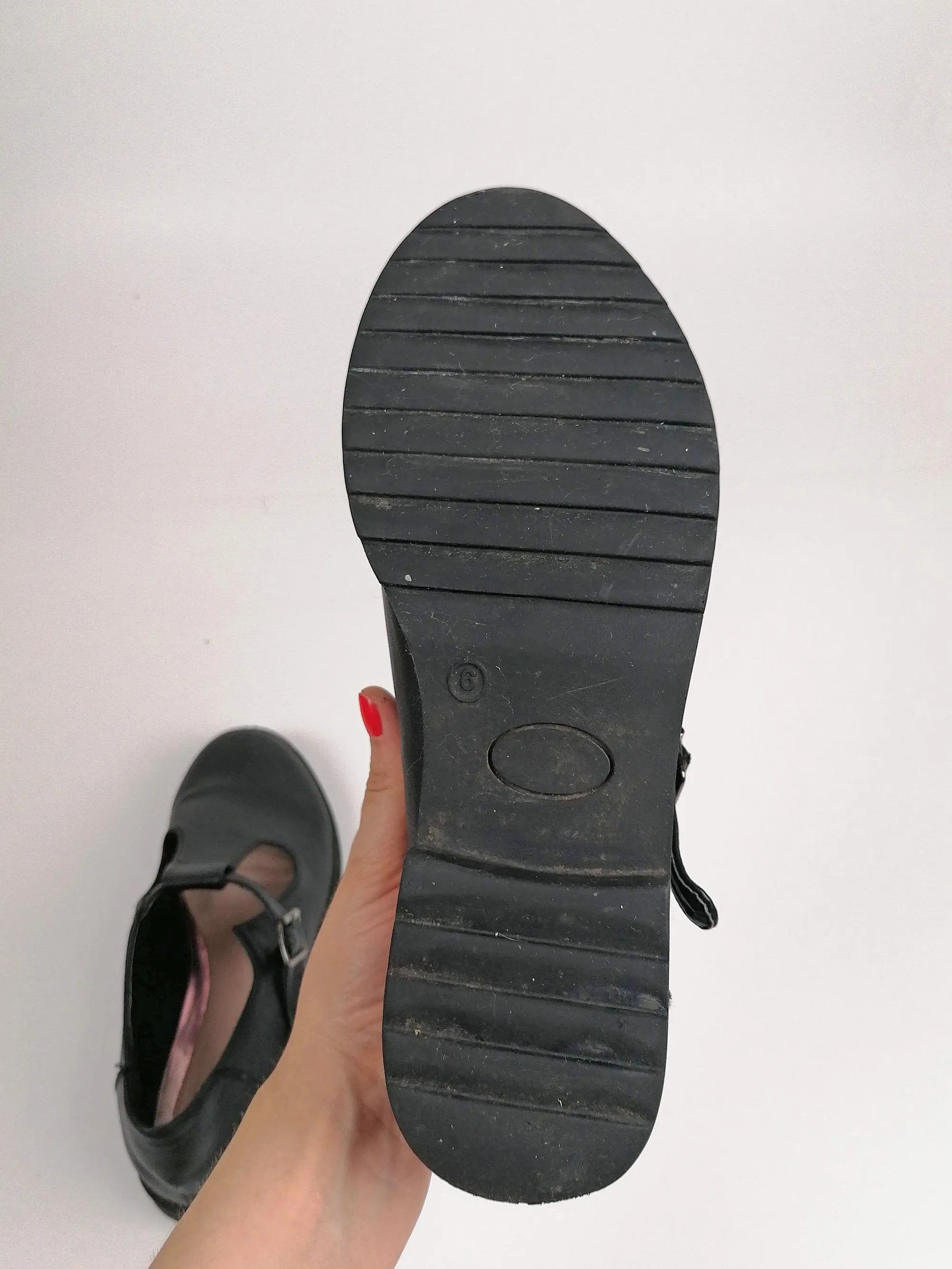 90's Mary-Janes Black Leather -  Size EU 39 / UK 6 / us 8