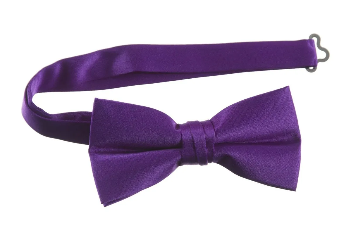 Adjustable Pre-Tied Bow Tie in Deluxe Polyester Satin | Men's & Boy's Sizes