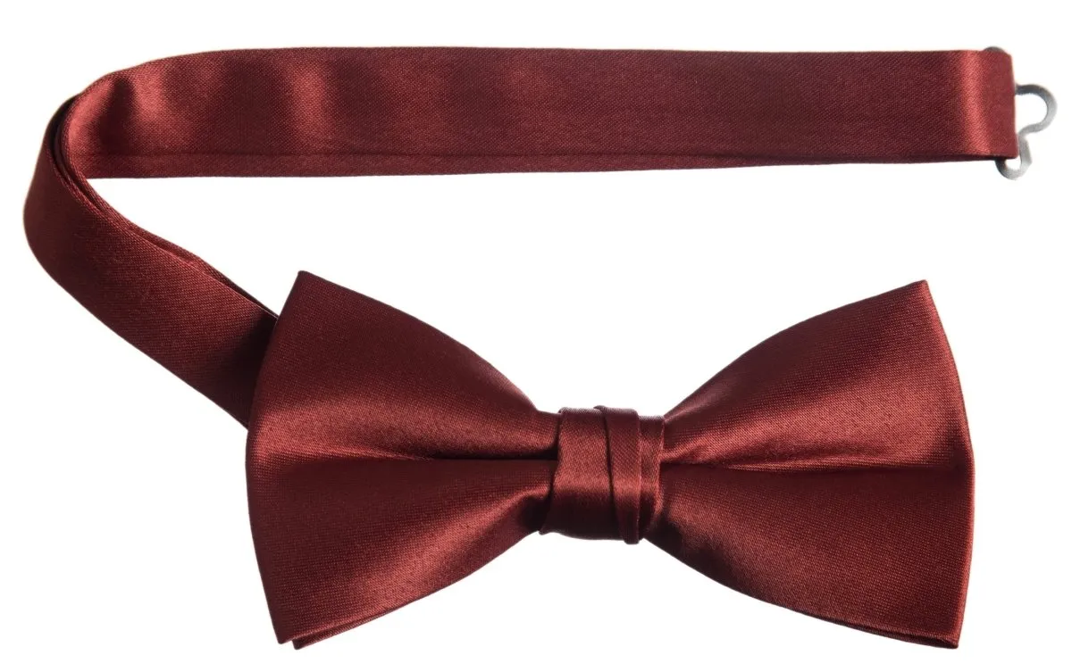 Adjustable Pre-Tied Bow Tie in Deluxe Polyester Satin | Men's & Boy's Sizes