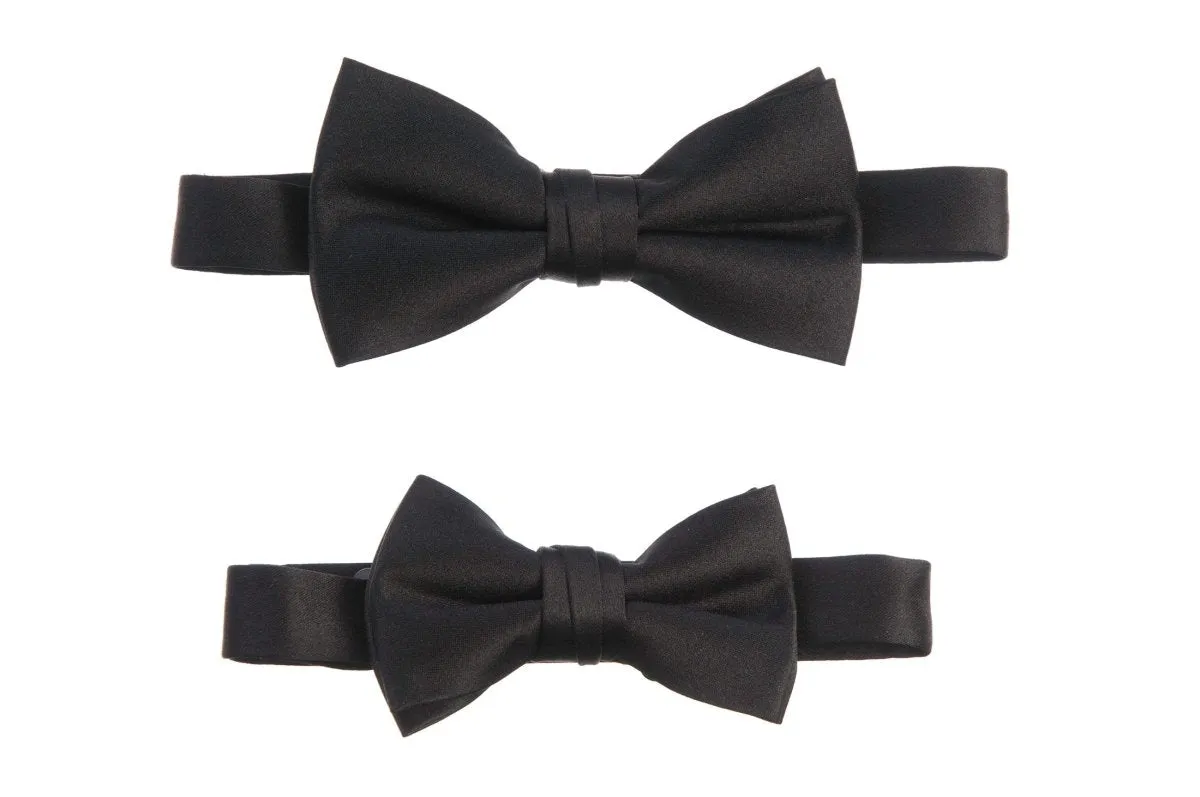 Adjustable Pre-Tied Bow Tie in Deluxe Polyester Satin | Men's & Boy's Sizes