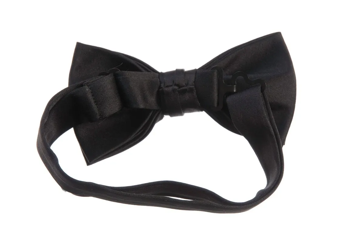 Adjustable Pre-Tied Bow Tie in Deluxe Polyester Satin | Men's & Boy's Sizes