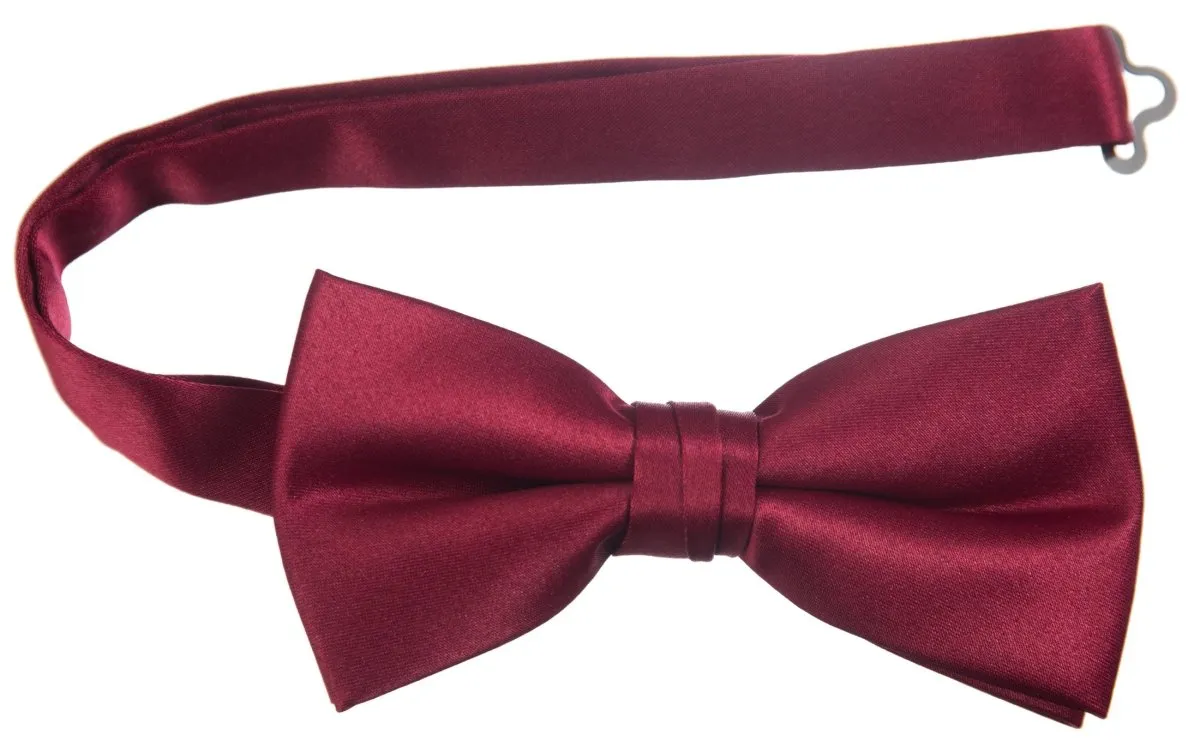 Adjustable Pre-Tied Bow Tie in Deluxe Polyester Satin | Men's & Boy's Sizes