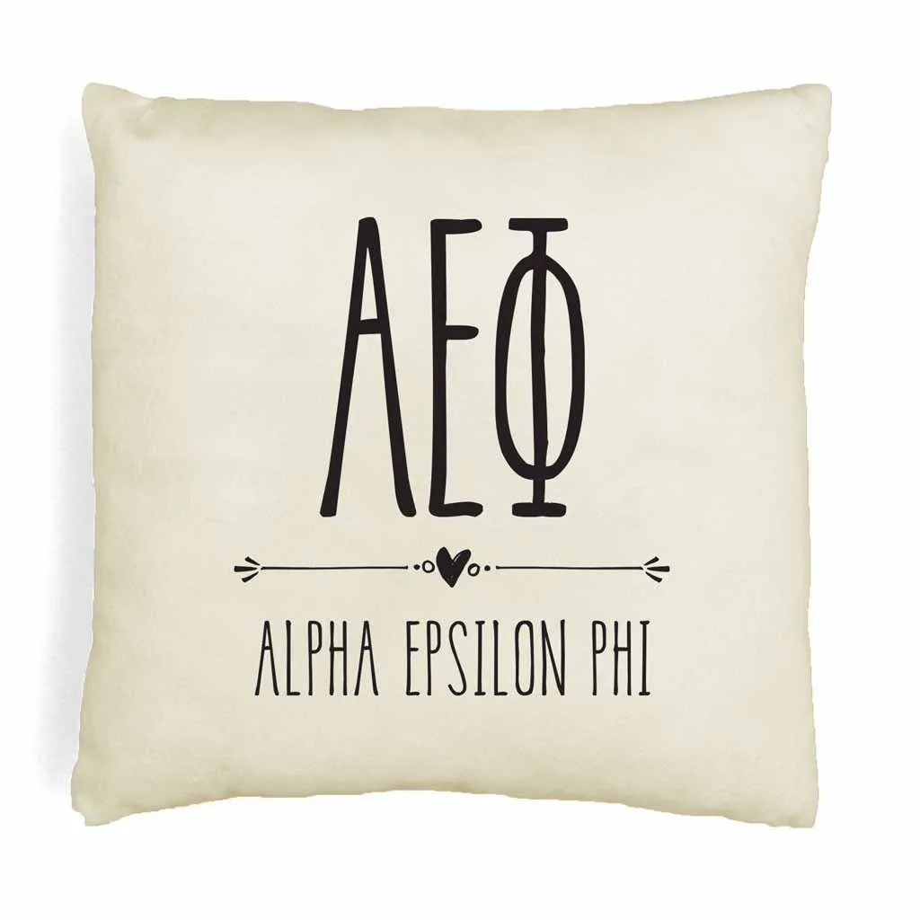 AEP Greek Boho Sorority Throw Pillow Cover for Dorm or Apartment