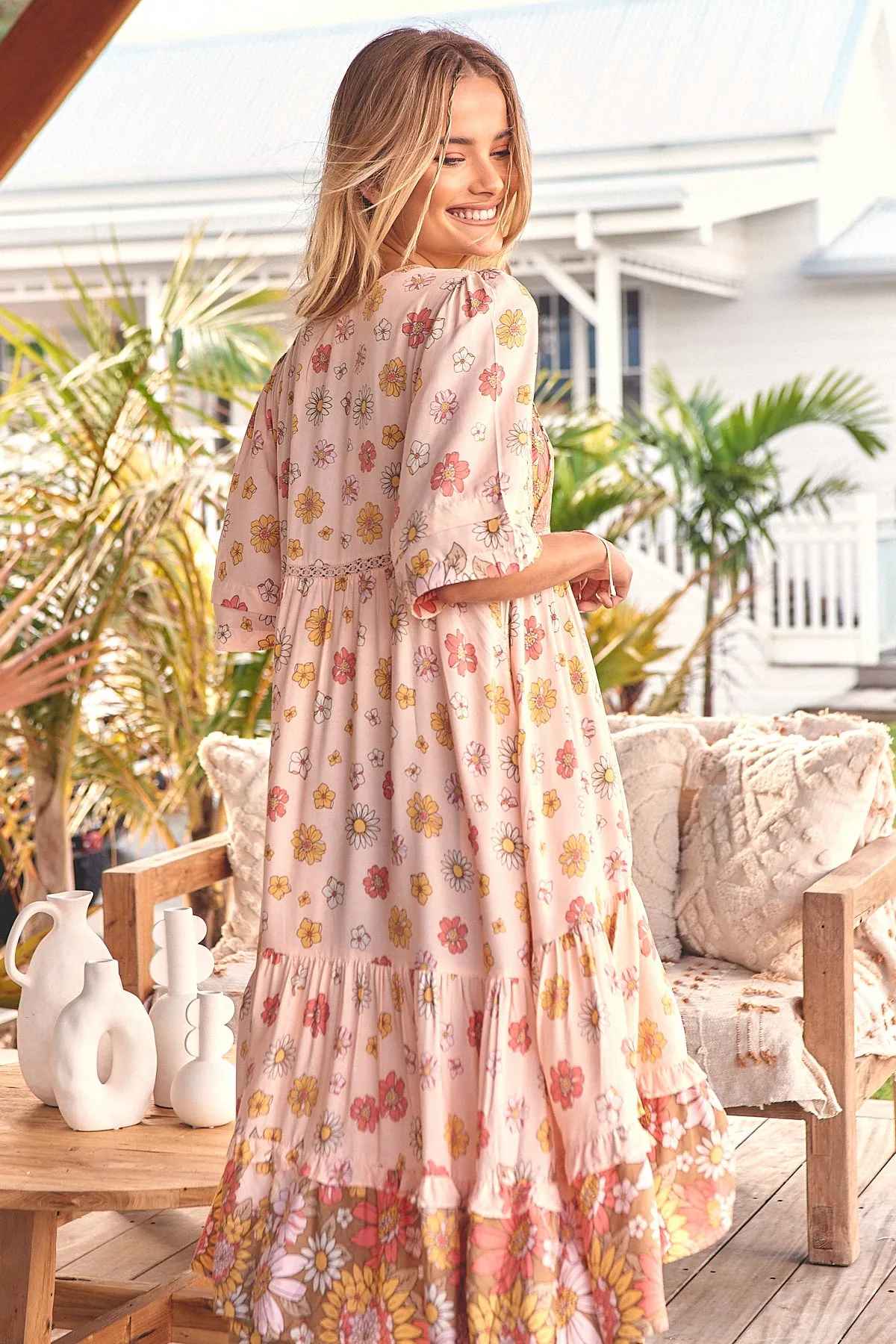 Alba Midi Dress - Pink Floral