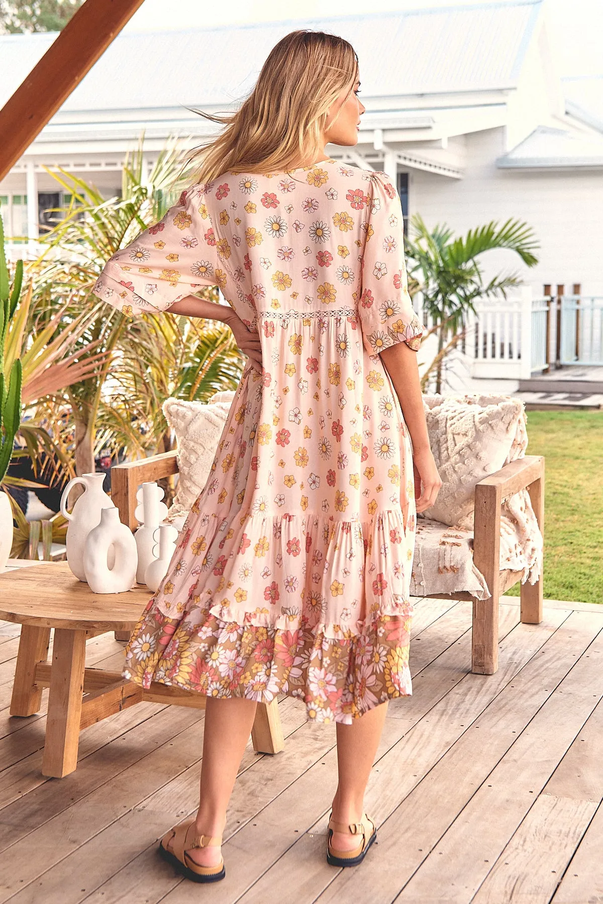 Alba Midi Dress - Pink Floral