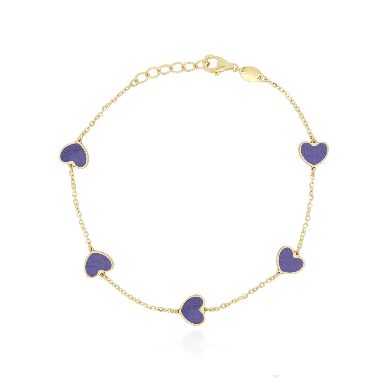 Amethyst Heart Station Bracelet