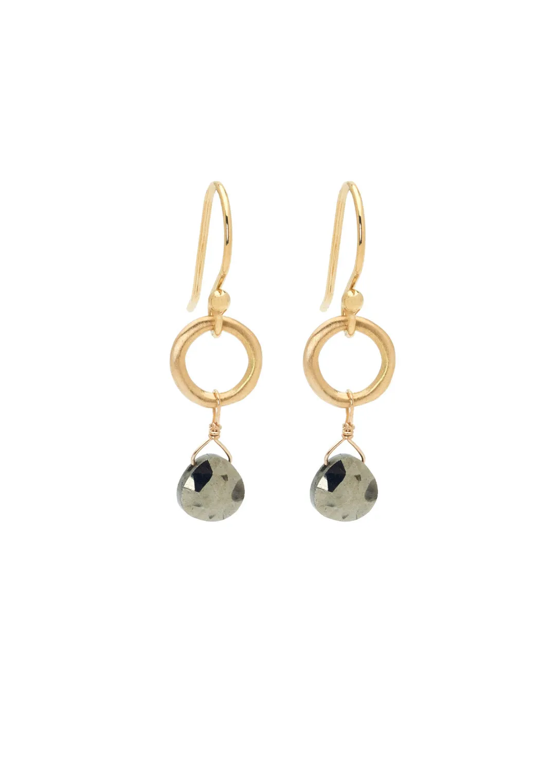 Anne Sportun Heart Pyrite Briolette Earrings