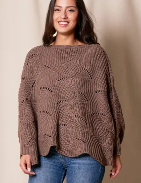 Aspen Sweater Poncho - Chestnut