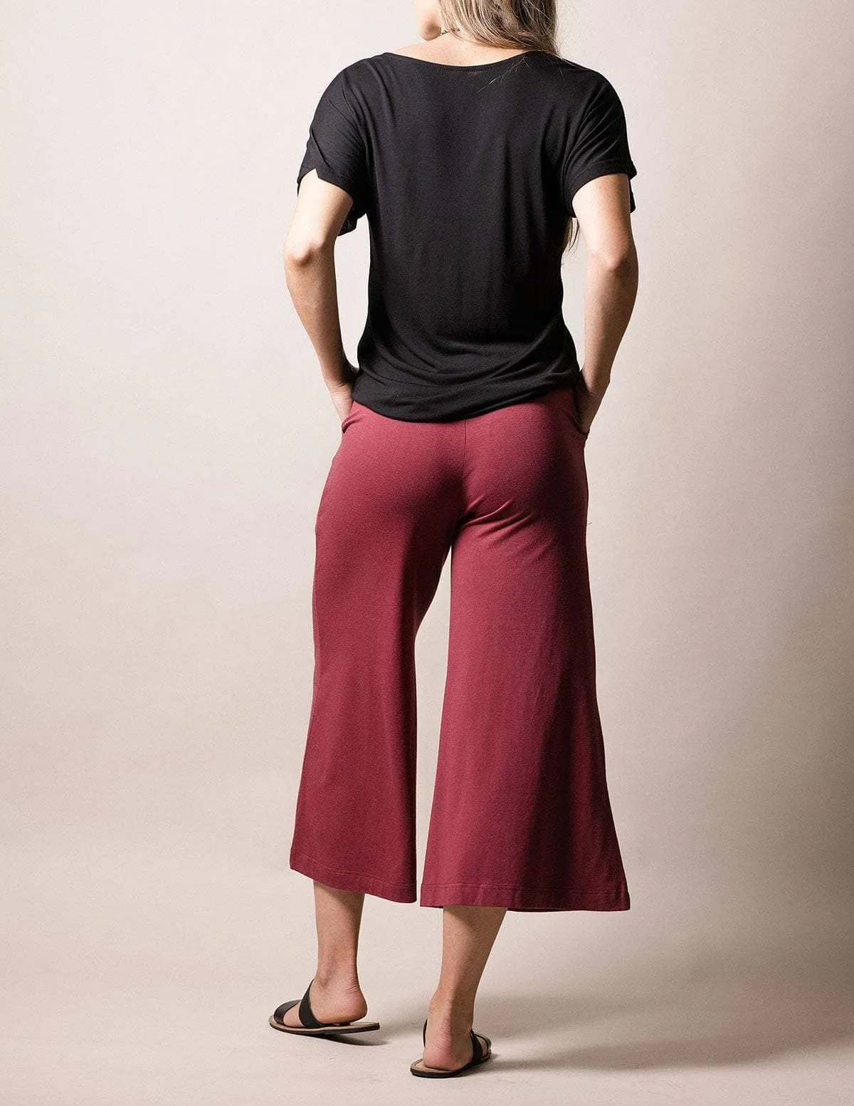 Bamboo Crop Pants - Tibetan Red - As Is Clearance - XL Only