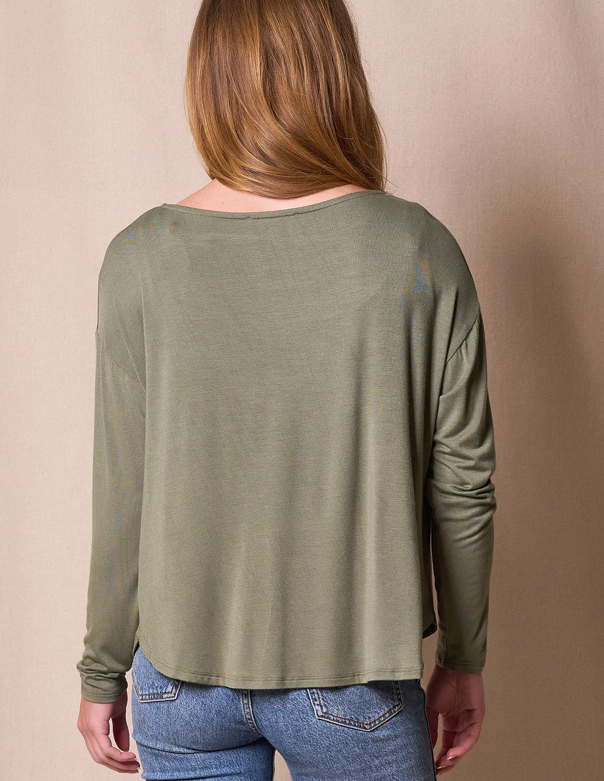 Bamboo Dolman Long Sleeve Tee - Sage