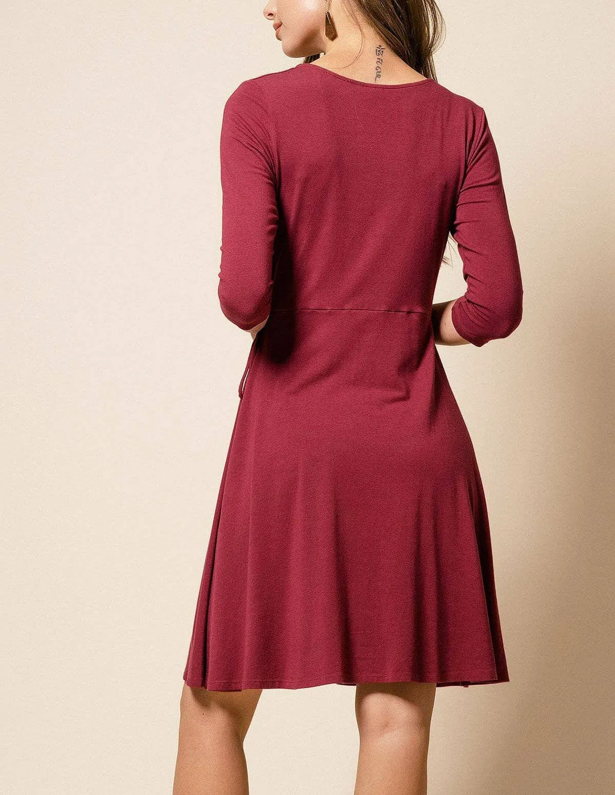 Bamboo Juliana Dress - Burgundy