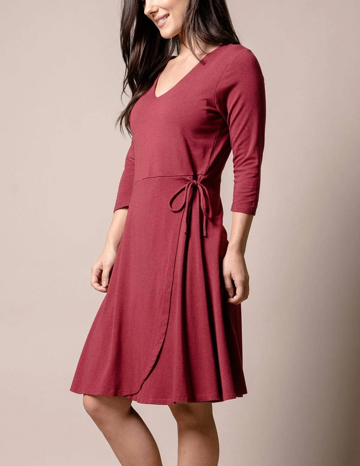 Bamboo Juliana Dress - Burgundy