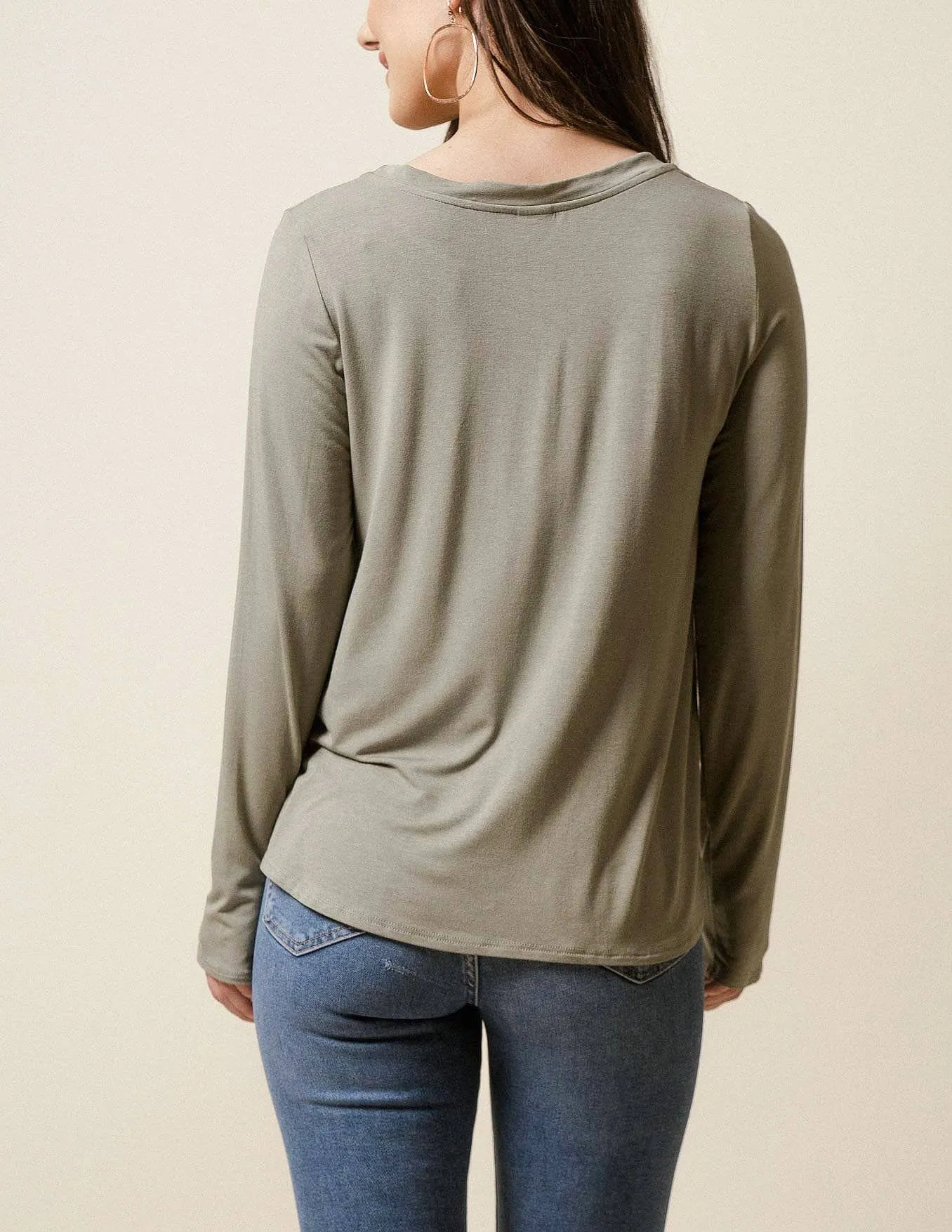 Bamboo Relaxed Long Sleeve Tee - As-Is-Clearance