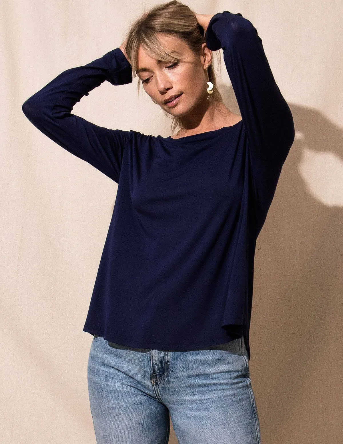 Bamboo Relaxed Long Sleeve Tee - As-Is-Clearance