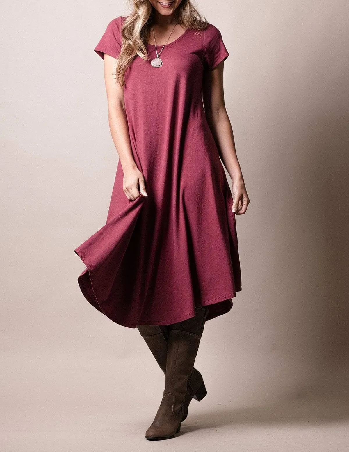 Bamboo Swing Dress - Tibetan Red