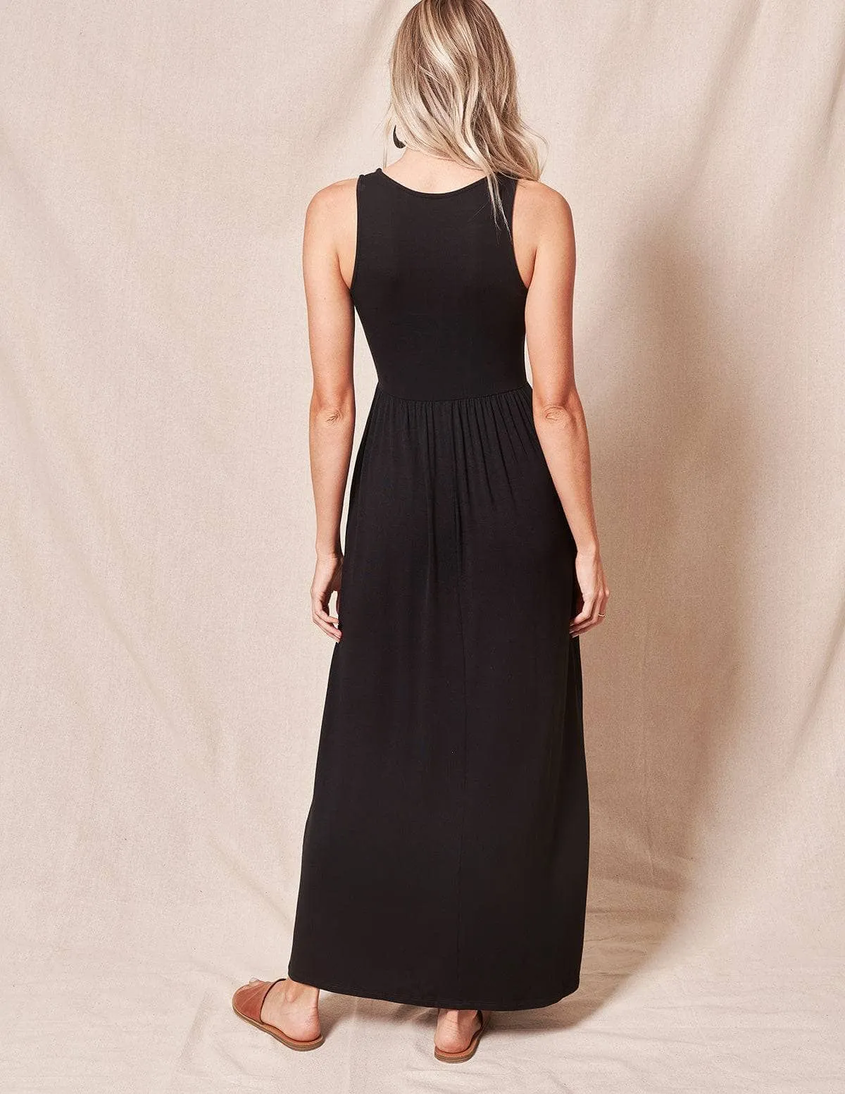 Bamboo Tank Dress - Black