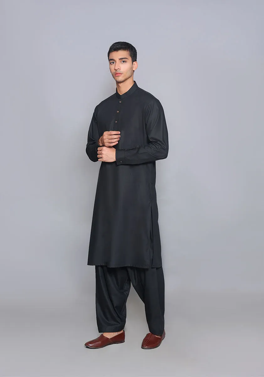 Basic Poly Viscose Pirat Black Classic Fit Suit