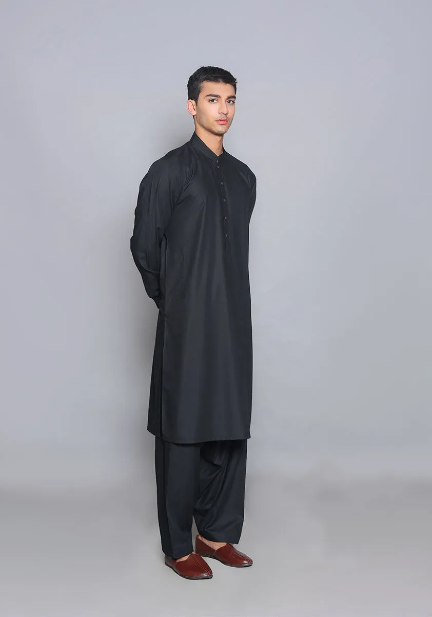 Basic Poly Viscose Pirat Black Classic Fit Suit