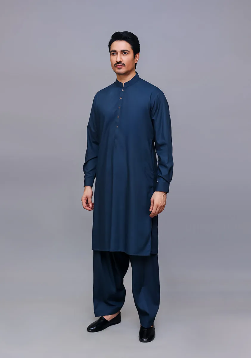 Basic Poly Viscose Sea Moss Classic Fit Plain Suit