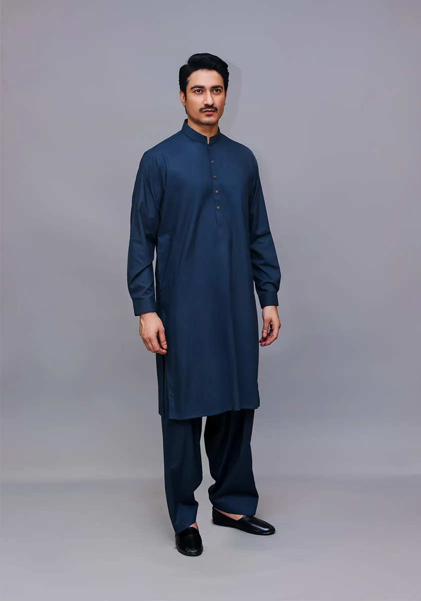 Basic Poly Viscose Sea Moss Classic Fit Plain Suit