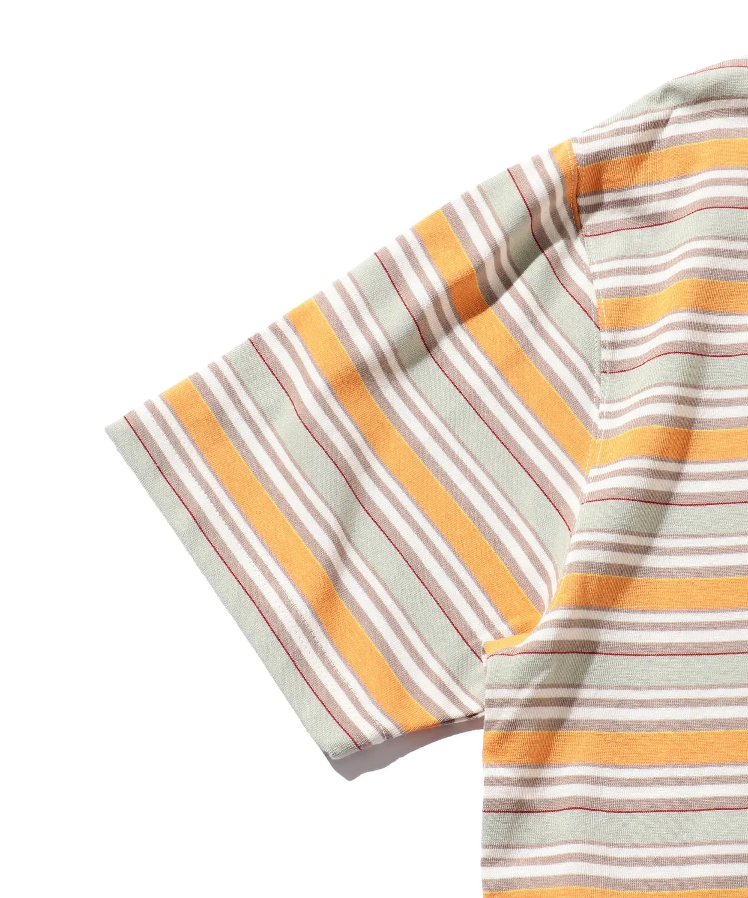 BEAMS PLUS Pocket Tee Multi Stripe Off White