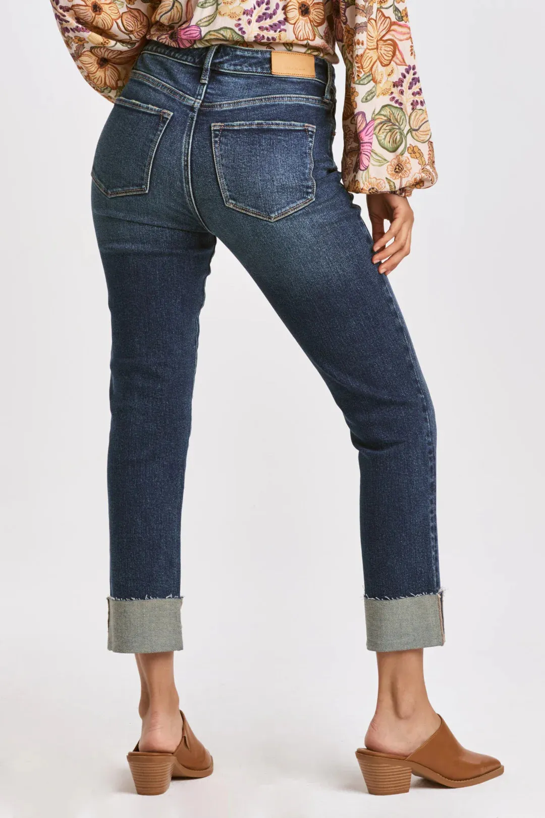 BLAIRE HIGH RISE CUFFED SLIM STRAIGHT JEANS SLIGWAY