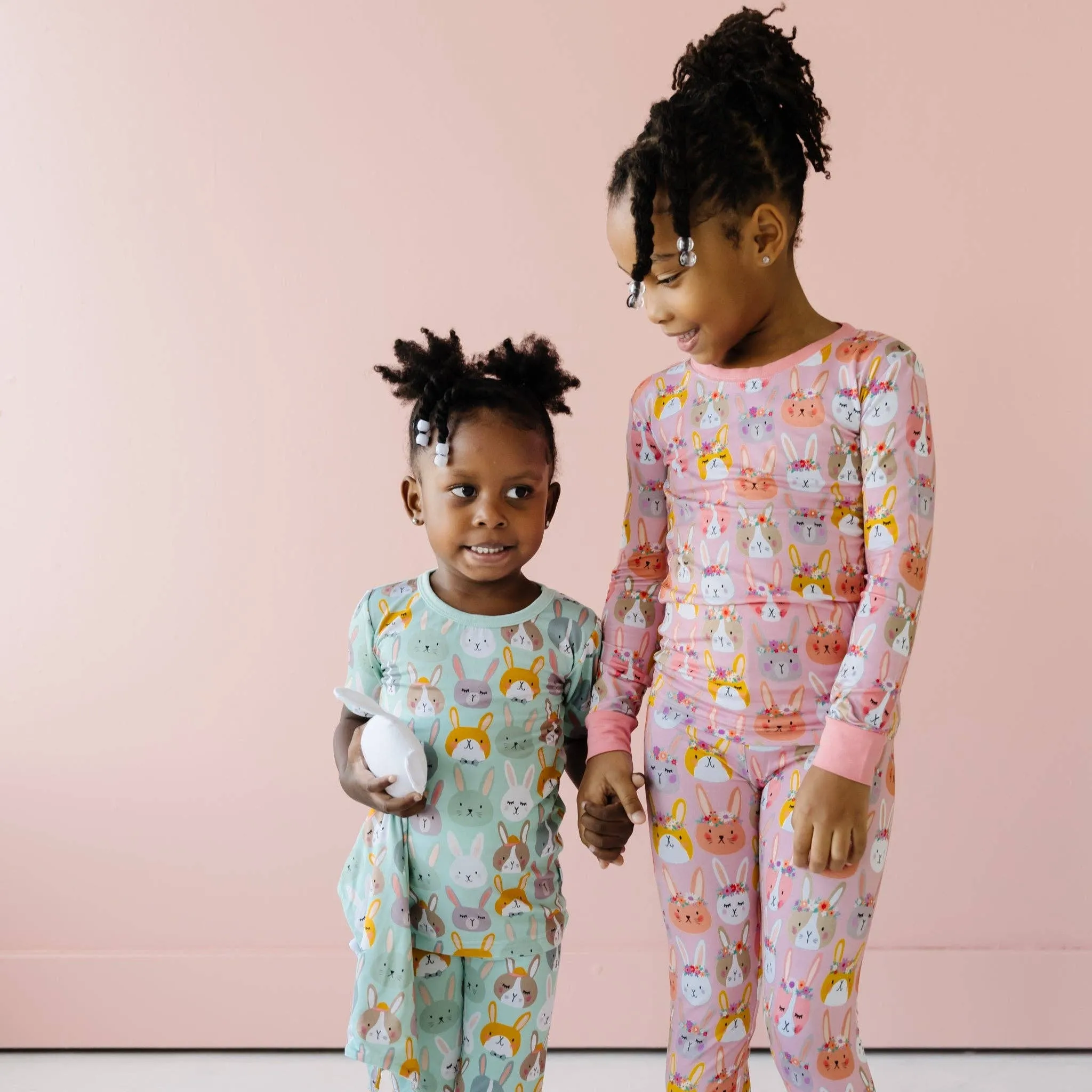 boho bunnies two-piece l/s bamboo viscose pajama set