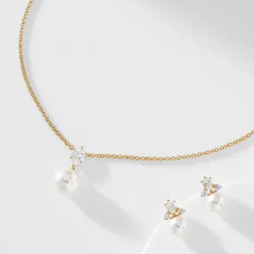 BRIDESMAIDS PEARL PENDANT AND EARRING SET