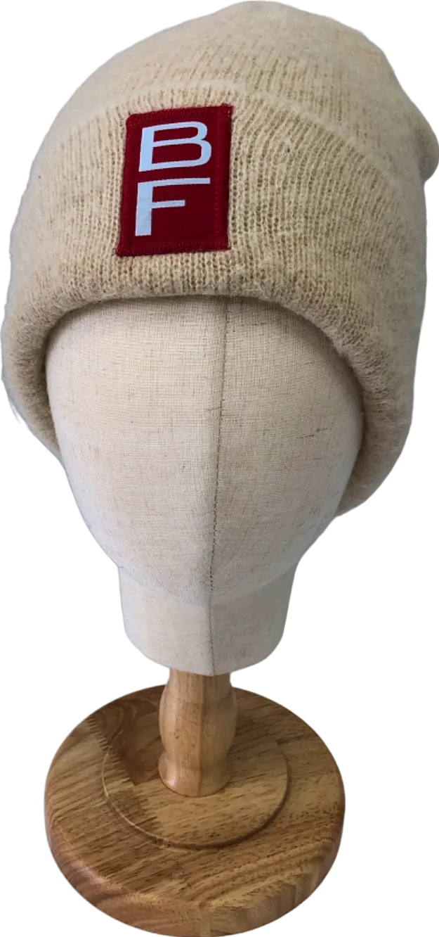 By Far Beige Alpaca Blend Beanie Hat One Size