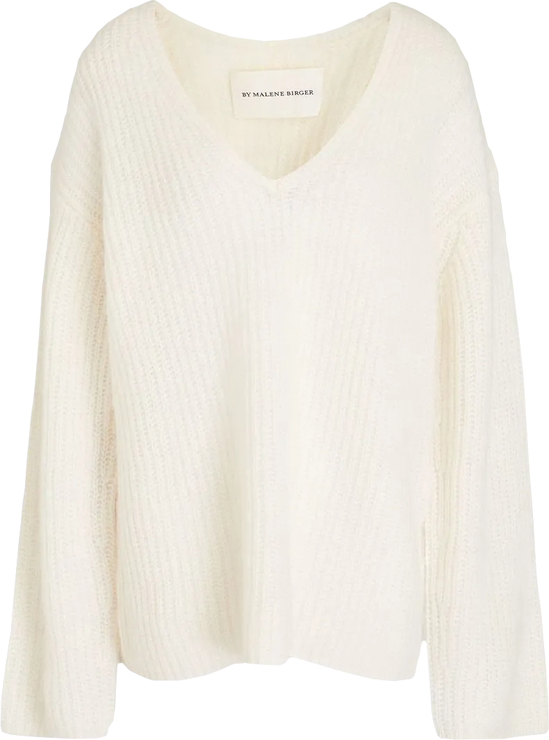 BY MALENE BIRGER Cream Dipoma Brushed Wool Blend Knitted Sweater BNWT UK S