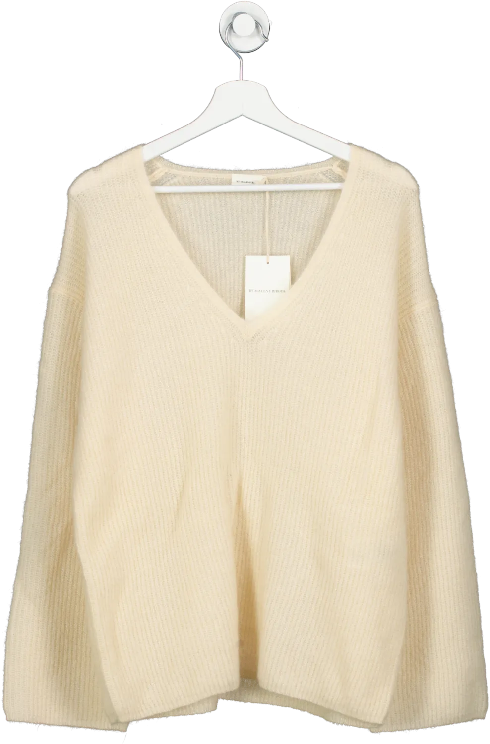 BY MALENE BIRGER Cream Dipoma Brushed Wool Blend Knitted Sweater BNWT UK S