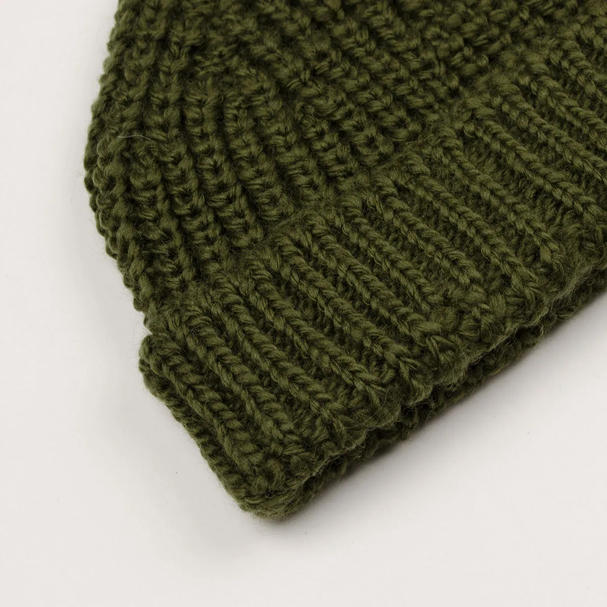 cableami - British Wool Short Beanie - Olive