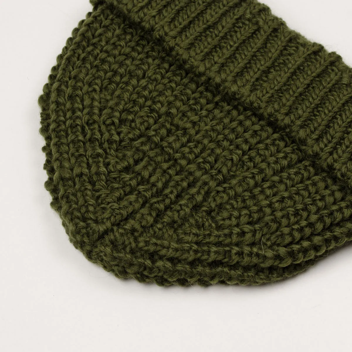 cableami - British Wool Short Beanie - Olive