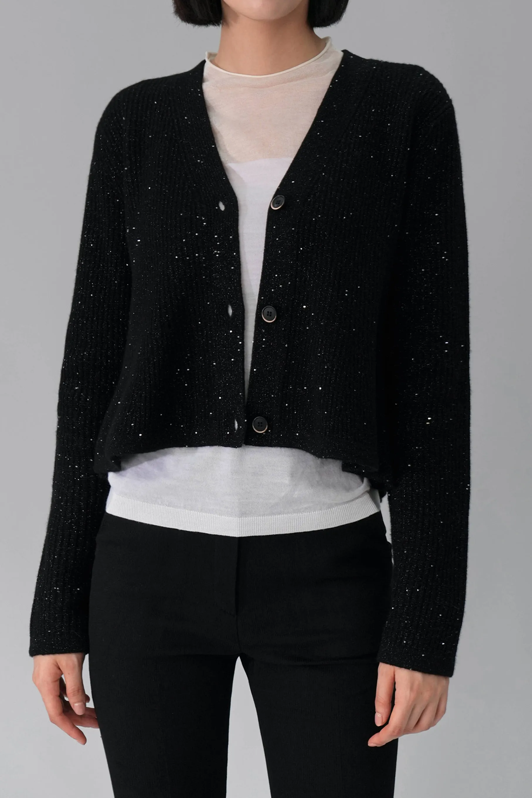 Carey Wool Cardigan, Black