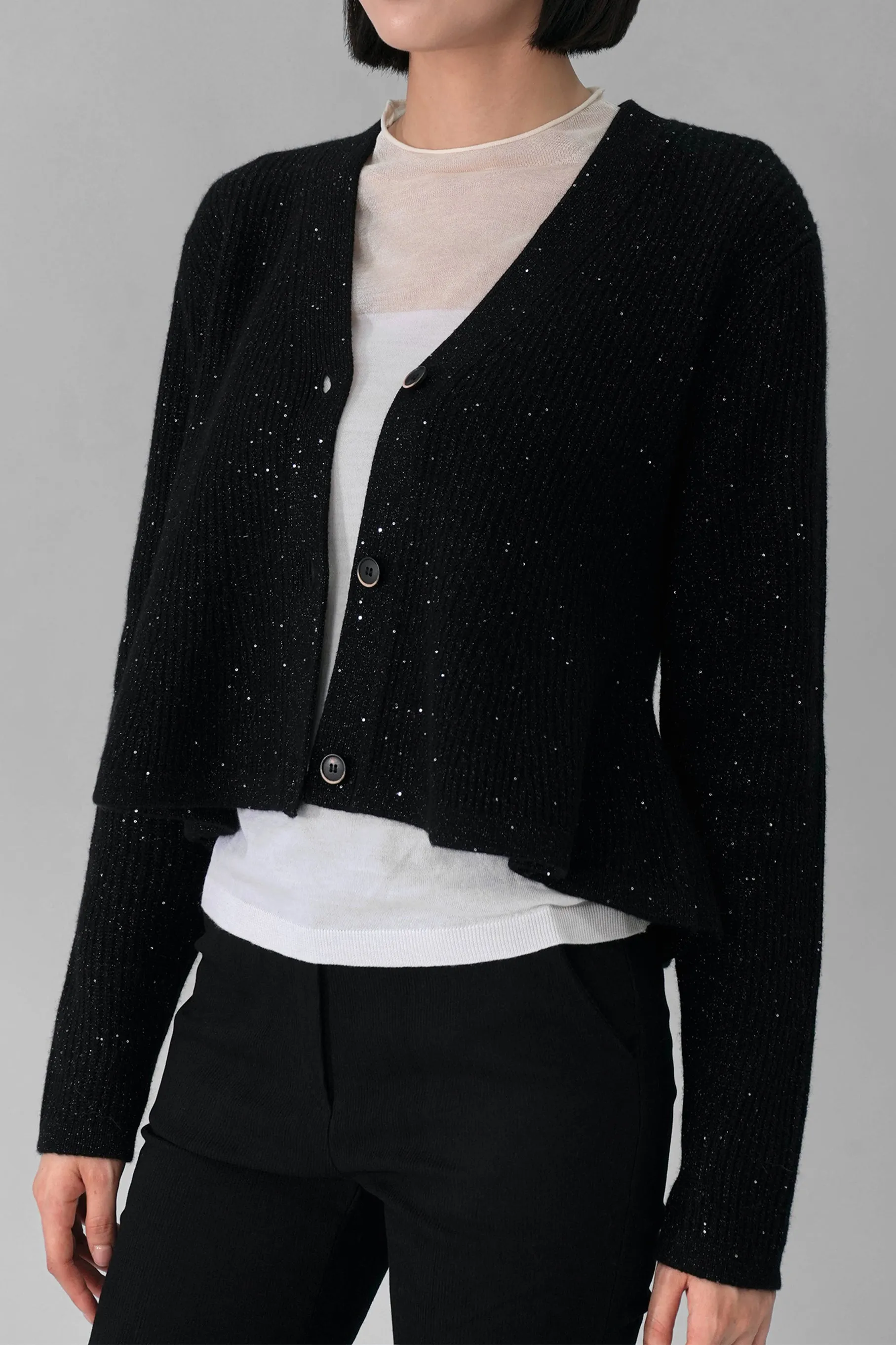 Carey Wool Cardigan, Black