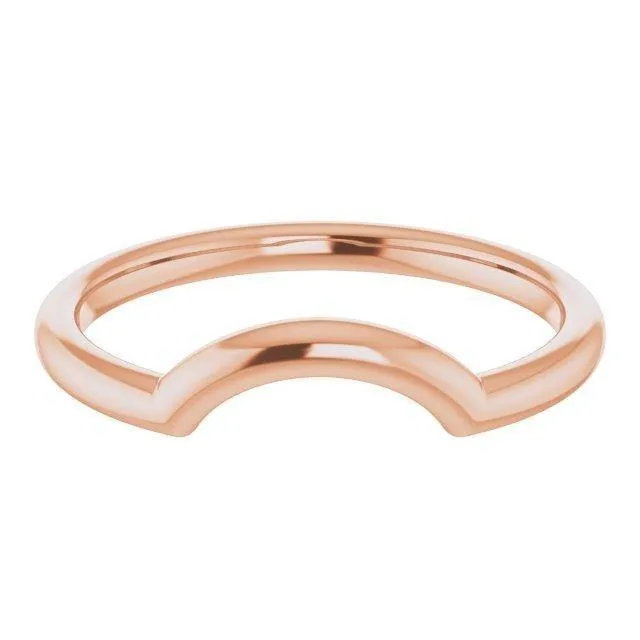 Cassandra Ring C-Shaped Contoured Curved Thin Wedding Ring Stacking Band