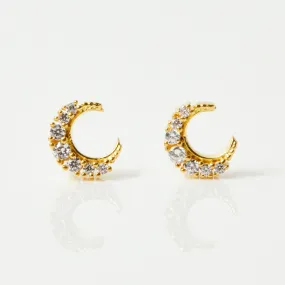 Celestial Moon Stud Earrings