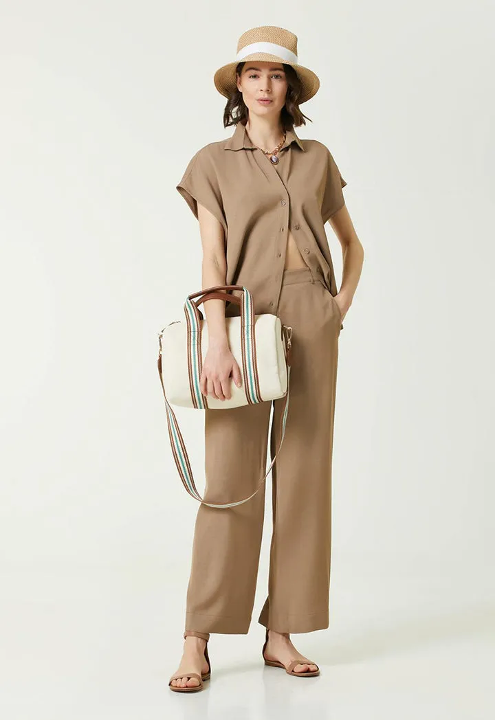 Collection High Waist Flowy Trouser Beige