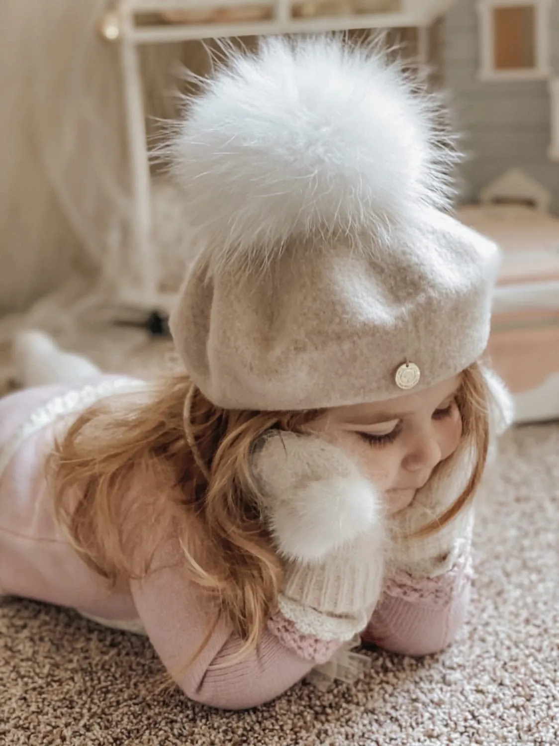 Cream Wool Beret